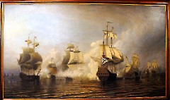 21. Боголюбов А.П. 'Бой у острова Эзель 24 мая 1719 года'. 1866 г. (копия). Центр культуры 'Mere' (Центр русской культуры), 29 ноября 2025 г. Фото- Александр Хмыров