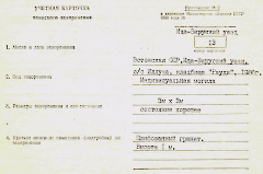 1. Ида-Вируский уезд. Воинское захоронение № 13 на кладбище Рауди. Учётная карточка воинского захоронения.