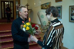 16.На открытии выставки Ирины Божерьяновой «Путешествие к себе». Центр русской культуры, 4 марта 2025 г. Фото - Урмас Роос